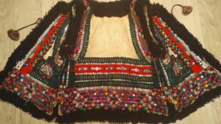 Big Ukrainian Embroidered Vest (keptar),  Vintage,  1920 - 1940,  M - L,  Ukraine