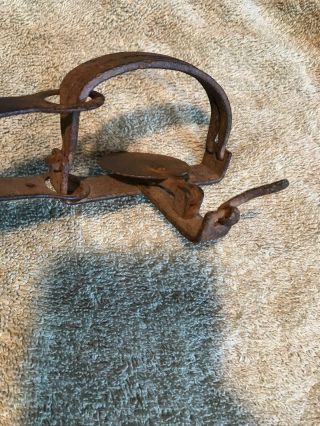 Vintage Newhouse No O Long Spring Trap Riveted Pan Trapping Victor Sargent 4