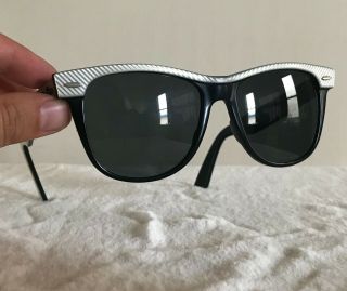 Vintage RAY - BAN B&L 50mm STREET - NEAT Wayfarer II 2 Electric White Black Striped 2