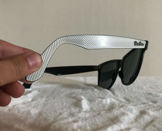 Vintage RAY - BAN B&L 50mm STREET - NEAT Wayfarer II 2 Electric White Black Striped 4