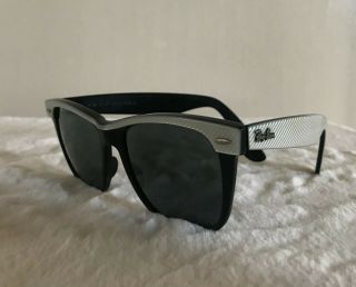 Vintage RAY - BAN B&L 50mm STREET - NEAT Wayfarer II 2 Electric White Black Striped 6