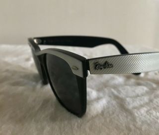 Vintage RAY - BAN B&L 50mm STREET - NEAT Wayfarer II 2 Electric White Black Striped 7