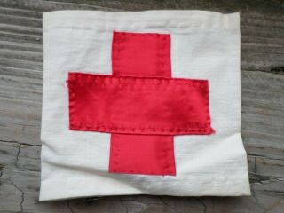 Wwii Nurse Red Cross Armband Arc Silk Handmade Unusual Ww2