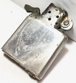 VINTAGE STERLING SILVER ZIPPO FLAT BOTTOM CIGARETTE LIGHTER MONOGRAMED APT RARE 6