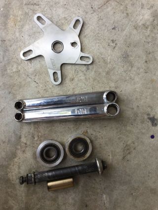 Old Vtg Bmx Profile Cranks Gt Complete Midschool 180 Mm