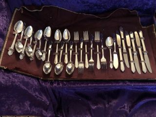 Antique William Rogers Silver Plated Flatware Set With Case A - 1 Gorgeous Ivy