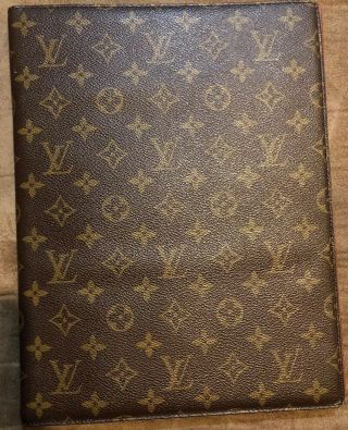Authentic Louis Vuitton Rare Monogram Writing Folder Organizer Note Pad 9” X 12”
