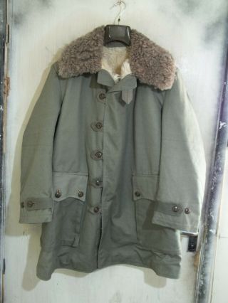 Vintage Ww2 Swedish Sheepskin Mats Larsson M1909 Parka Jacket Size L