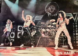 Vtg 1980s Van Halen Diver Down Poster David Lee Roth Eddie Alex Michael Anthony