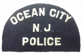 Old Vintage Ocean City Police Patch Nj Jersey - Wool Felt Halfmoon