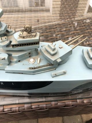 Vintage Wooden Battleship USS Missouri Ito Japan? 32” 4