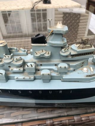 Vintage Wooden Battleship USS Missouri Ito Japan? 32” 5