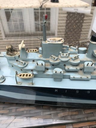 Vintage Wooden Battleship USS Missouri Ito Japan? 32” 6