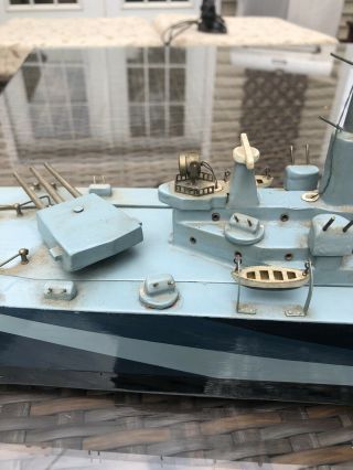 Vintage Wooden Battleship USS Missouri Ito Japan? 32” 7