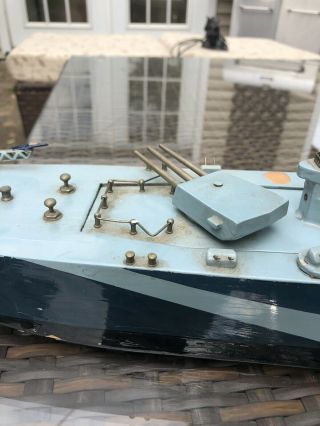 Vintage Wooden Battleship USS Missouri Ito Japan? 32” 8