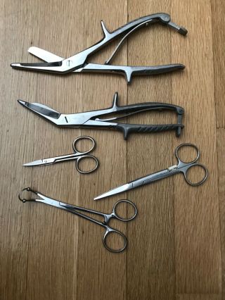 Vintage Surgical Bandage Scissors - One Weck Brand And One Phillips