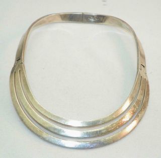 Vintage Taxco Mexico Tp - 80 Sterling Silver Collar Necklace