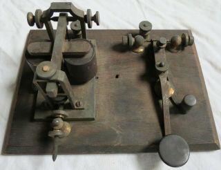 Telegraph Key/sounder Device Early Old Vtg Antique