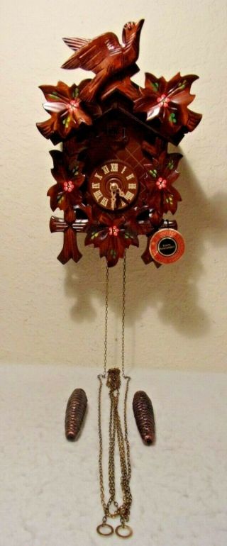 Rare Vintage Germany Anton Schneider Black Forest Hand Carved Cuckoo Clock