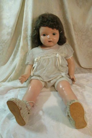 Vtg Composition Talking Doll Possible Madame Hendren Sleep Eyes 6 Cylind