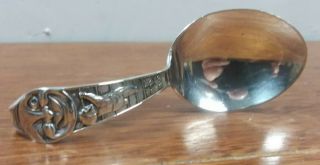 Rare Vintage Webster Sterling Silver Curve Handle Baby Spoon Man In The Moon