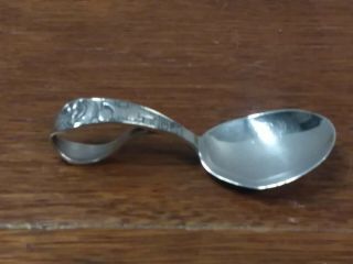 Rare Vintage Webster Sterling Silver Curve Handle Baby Spoon MAN IN THE MOON 3