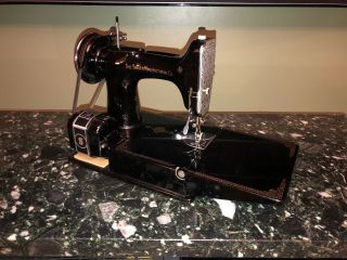 Vintage 1946 Singer 221 Featherweight Sewing Machine W/ Accessories & Case