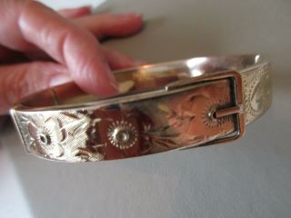 Antique Vintage Victorian Art Nouveau Gold Filled Garter Belt Bangle Bracelet Uk