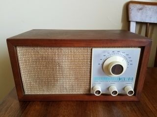 Vintage Klh Model Twenty One 21 Fm Table Radio Walnut Cabinet Restored
