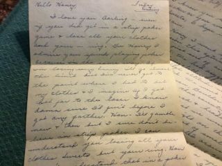 WWII Love Letter and Envelope May 1944 Strip Poker Kingman Az 2