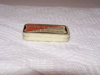 Vintage pre owned Smuckers Pink - N - White pill medicine tin Chicago headache colds 3