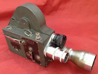 Vintage 16 Pathe 16mm Film Cine Movie Camera With 3 Lenses (nr)