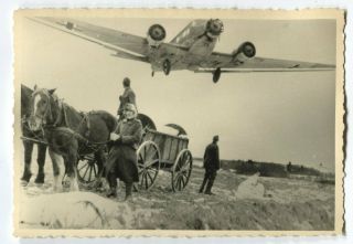 German Wwii Archive Photo: Landing / Taking Off Luftwaffe Junkers Ju 52 Aircraft