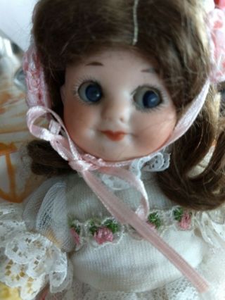 Antique German Bisque Head Googly Doll A M 323 Adorable Character 7 " Beauty