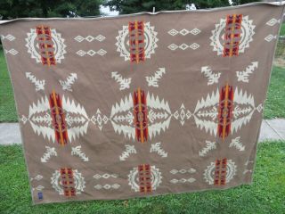 Vintage PENDLETON USA Beaver State Wool Indian Blanket 62 