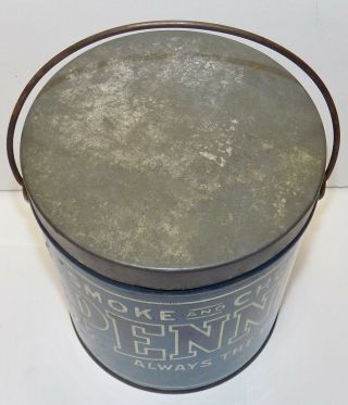 VINTAGE PENN ' S SMOKE & CHEW TOBACCO PAIL WILKES BARRE PA 3