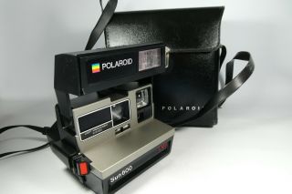 Old Vintage Polaroid Sun 600 Lms Land Instant Film Camera With Case
