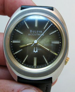Serviced Vintage 218 Accutron Bulova Stainless Steel Tuning Fork Mens Watch N1