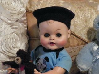 Vintage 1950 ' s Baby Boy Doll Vinyl Hard Plastic 21 
