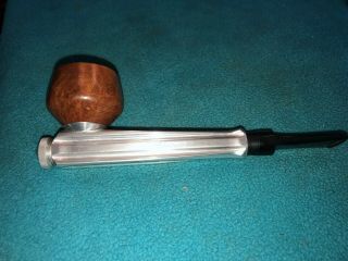 Vintage Kirsten Aluminum Smoking Pipe - Made In The Usa - Wood Bowl - Model K