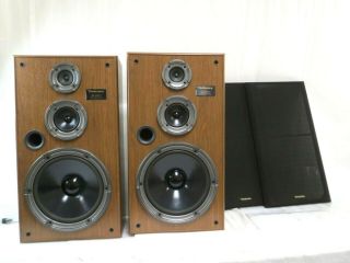 Technics Sb - Cr77 3 - Way Vintage Woodgrain Floorstanding 1980s Speaker 200w