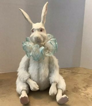 Vintage White Rabbit Doll Alice In Wonderland Ceramic Head,  Hands And Feet.