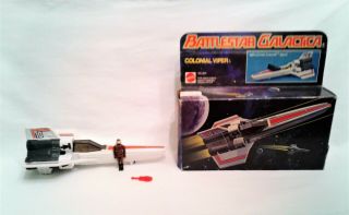 Vintage 1978 Battlestar Galactica Colonial Viper,  Missile & Pilot