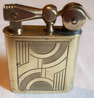 Vintage French Art Deco Surcouf 57 - 1 Solid Brass Petrol Lighter