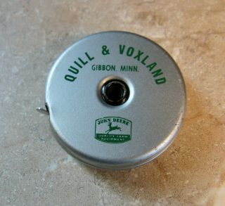 Vintage John Deere Farm Equipment Advertising Tape Measure Gibbon Minn Mn