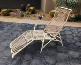 Vintage Mid Century Eames Era Ames Aire Patio Rocking Chaise Lounge Walter Lamb
