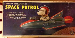 Rare 1960 Robot Tin Space Snoopy Patrol Battery Operated Antique Boxed Toy 2