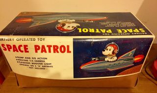 Rare 1960 Robot Tin Space Snoopy Patrol Battery Operated Antique Boxed Toy 4