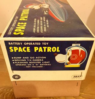 Rare 1960 Robot Tin Space Snoopy Patrol Battery Operated Antique Boxed Toy 5