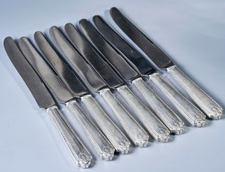 Set Of 8 (eight) Lady Hilton By Westmorland Sterling Silver 9 1/8 Knifes